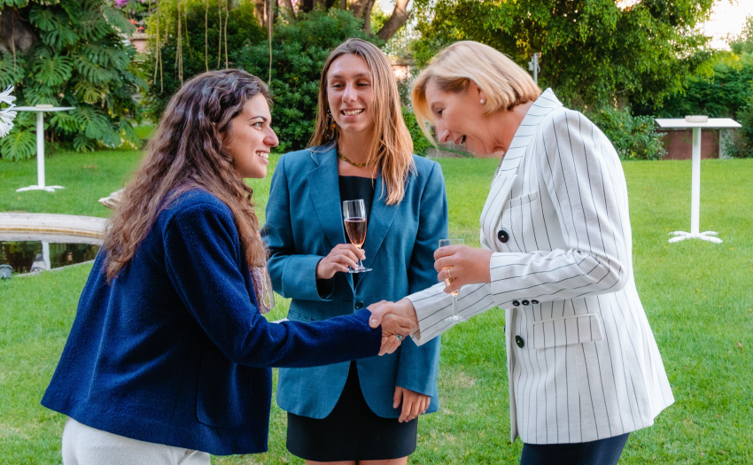 Alexandra Oliveira Pinto, Olivia Amos (Campus France) et Hélène Farnaud-Defromont, Ambassadrice de France à Lisbonne